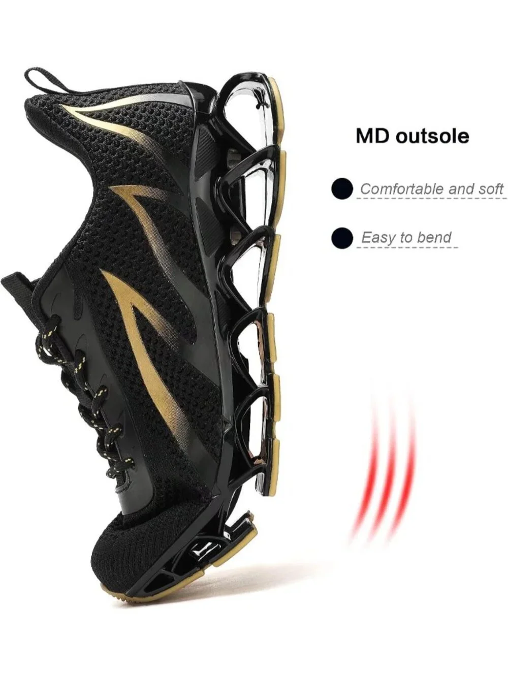 Men's Black Yellow Mesh Running Shoes Tennis Walking Casual Trainers Sneaker
